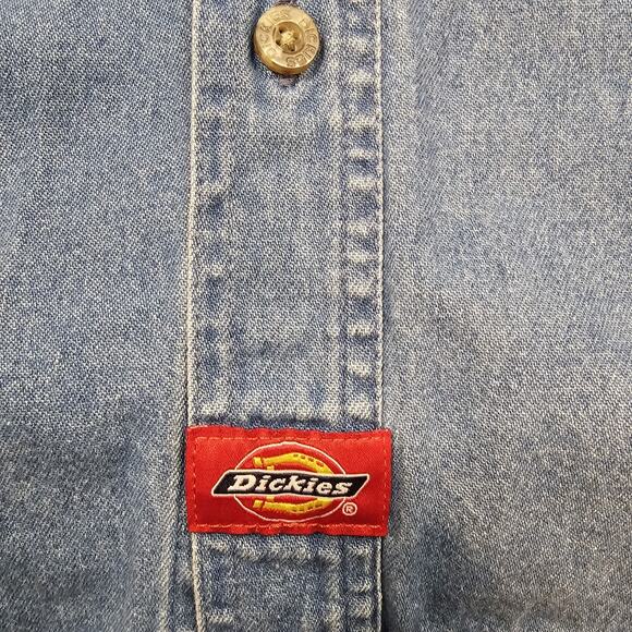 Vintage Dickies Shirt XL Denim Workwear 90s Y2K Americana Retro Outdoors Biker - Picture 4 of 12